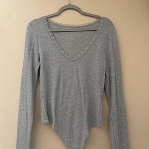 Gray Long Sleeve Women's Top